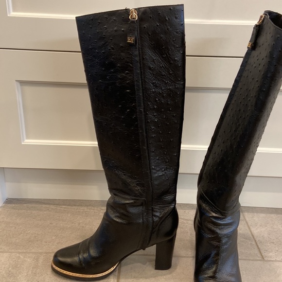 ESCADA Leather Knee-high Boots, Sz 39 - Picture 7 of 16